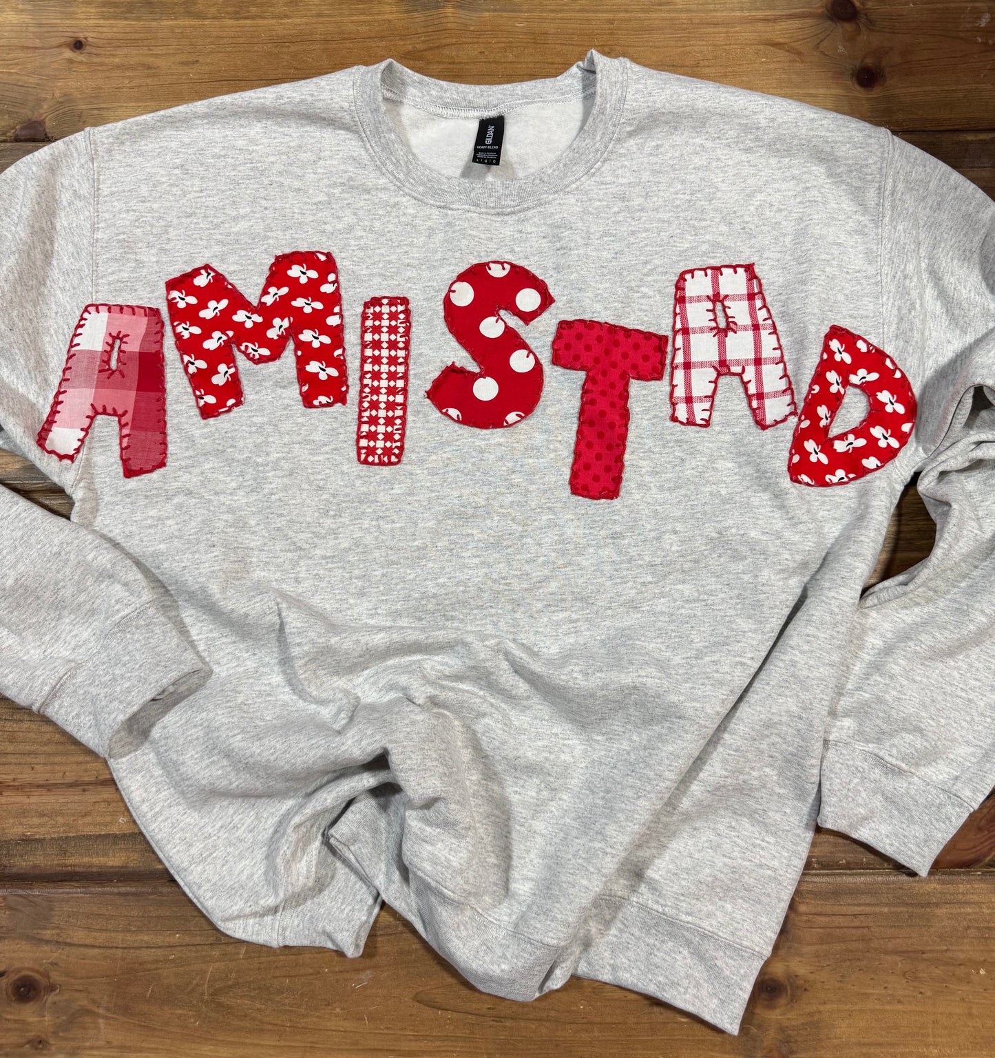 Appliqué Hand Embroidered Crew