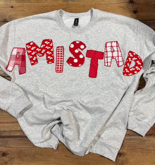 Appliqué Hand Embroidered Crew